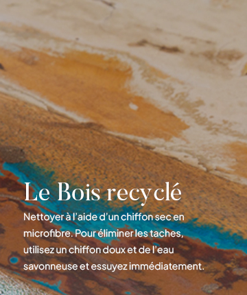 Entretien de la table basse en bois recyclé